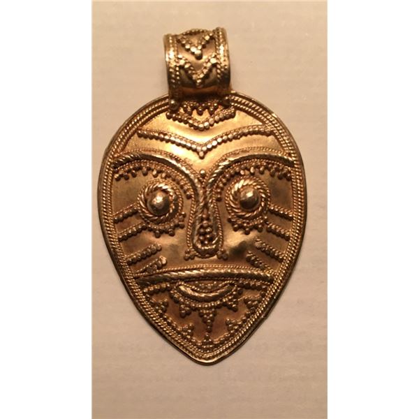 22KT Gold Viking Filgree Gold Pendant with Norse God Head