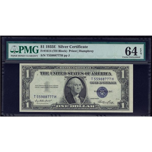 1935E $1 Silver Certificate PMG 64EPQ