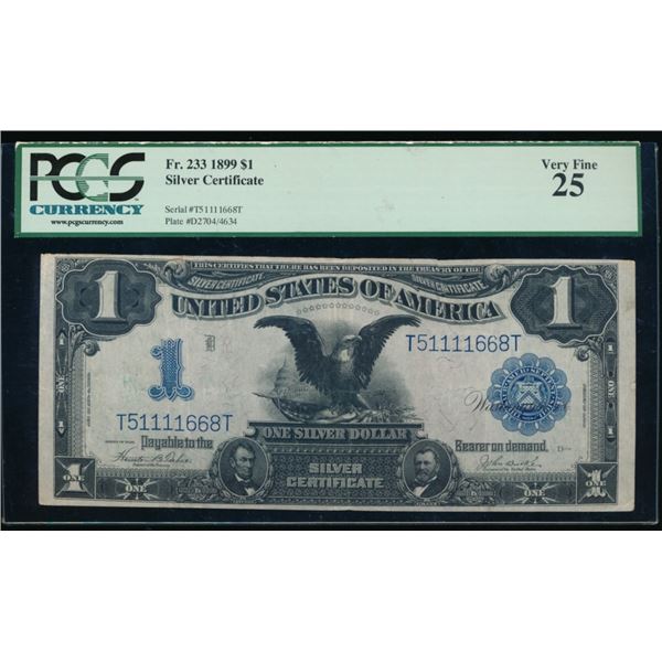 1899 $1 Black Eagle Silver Cert PCGS 25