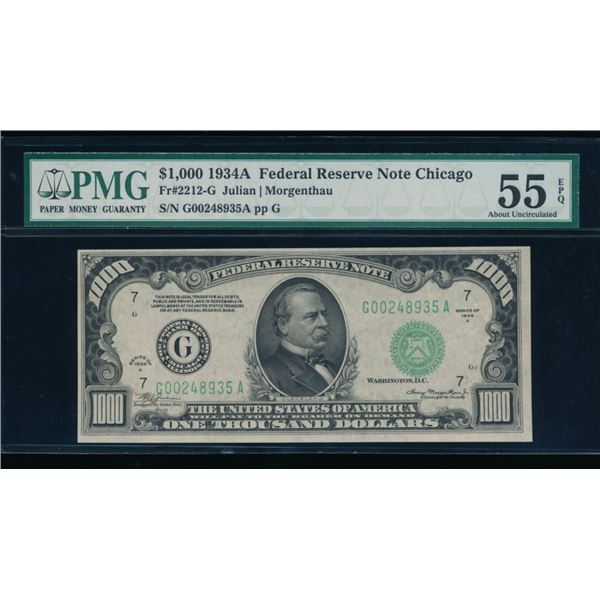 1934A $1000 Chicago FRN PMG 55EPQ