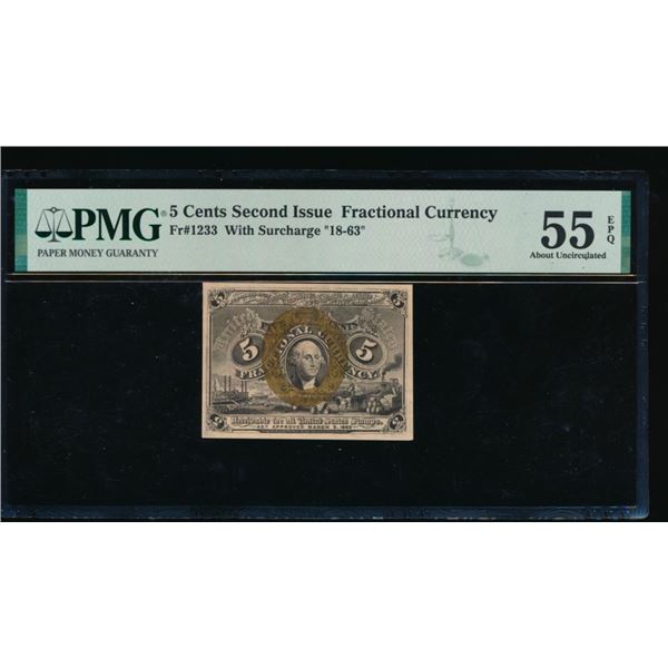 5 Cent Second Issue Fractional PMG 55EPQ