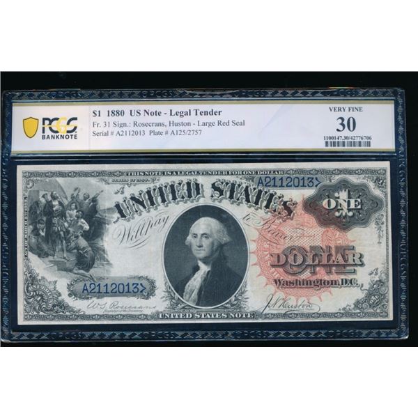 1880 $1 Legal Tender Note PCGS 30