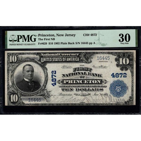 1902 $10 Princeton NJ National PMG 30