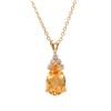 Image 1 : Plated 18KT Yellow Gold 3.75ct Citrine and Diamond Pendant with Chain