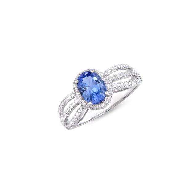 14KT White Gold 1.15ct Tanzanite and Diamond Ring