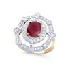 Image 1 : 14KT Yellow Gold 2.05ct Ruby and Diamond Ring