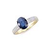Image 1 : 14KT Yellow Gold 2.05ct Blue Sapphire and Diamond Ring