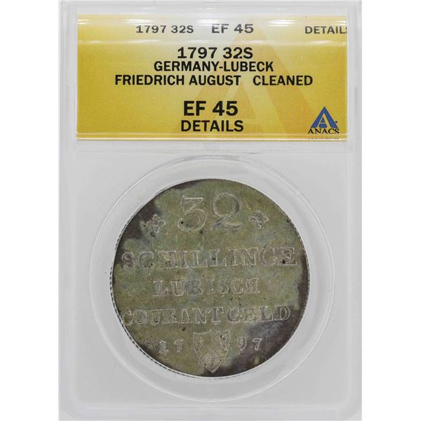 1797 Germany-Lubeck Friedrich 32 Shilling Coin ANACS XF45