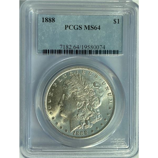 1888 $1 Morgan Silver Dollar PCGS MS64