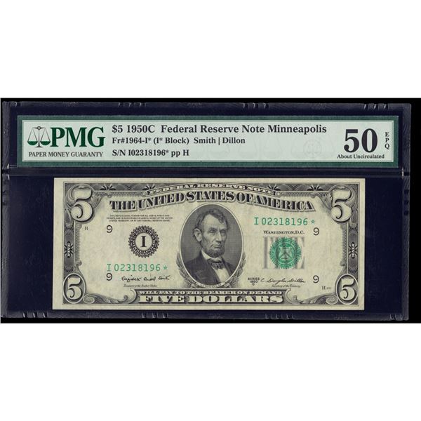 1950C $5 STAR Minneapolis FRN PMG 50EPQ