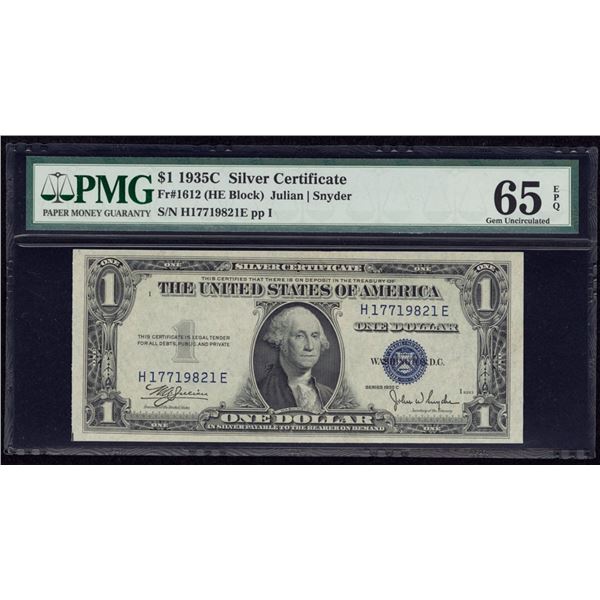 1935C $1 Silver Certificate PMG 65EPQ