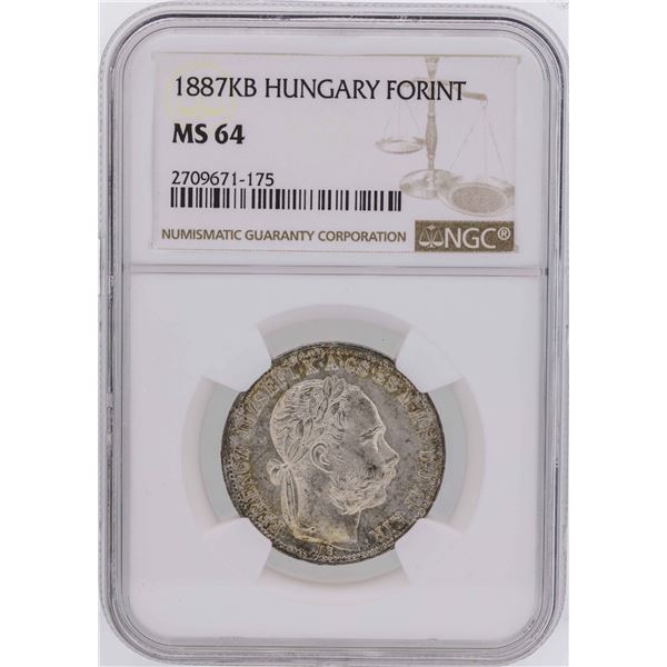 1887KB Hungary Forint Coin NGC MS64