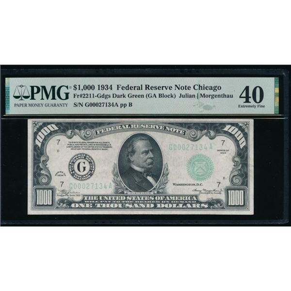 1934 $1000 Chicago FRN PMG 40