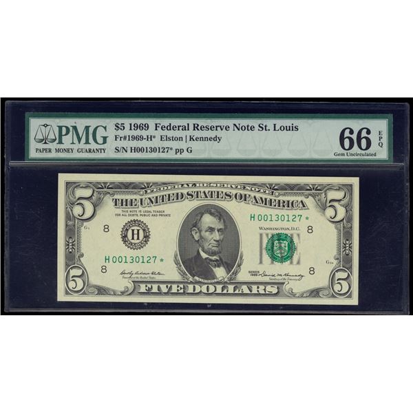 1969 $5 STAR St Louis FRN PMG 66EPQ