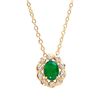 Image 1 : Plated 18KT Yellow Gold 1.00ct Green Agate and Diamond Pendant with Chain