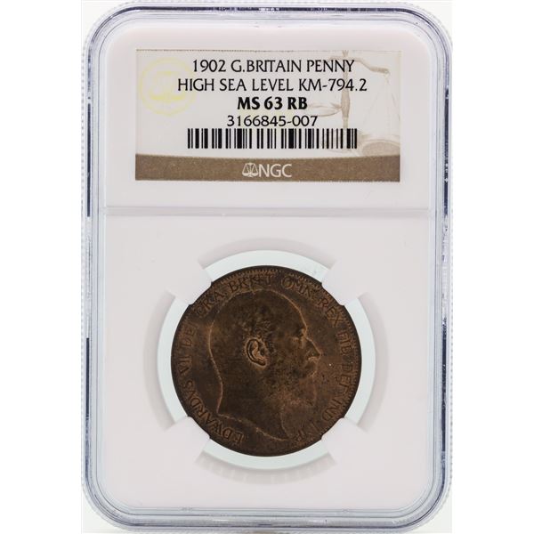 1902 Great Britain High Sea Level Penny NGC MS63RB