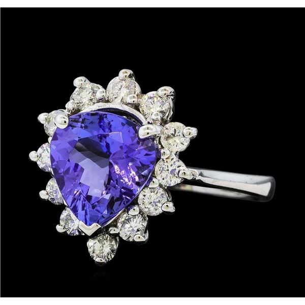 2.76 ctw Tanzanite and Diamond Ring - 14KT White Gold