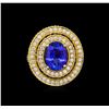 Image 2 : 14KT Yellow Gold 3.40 ctw Tanzanite and Diamond Ring