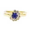 Image 2 : 0.88 ctw Blue Sapphire and Diamond Ring Set - 14KT Yellow Gold