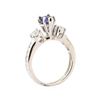 Image 4 : 1.23 ctw Blue Sapphire and Diamond Ring - 14KT White Gold