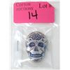 Image 1 : 2 Oz. .999 Silver 3D Colourized Skull Bar