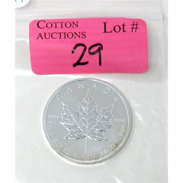 1 Oz .9999 Fine Silver 2012 Canada Maple Leaf Coin