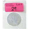 Image 1 : 1 Oz .9999 Fine Silver 2012 Canada Maple Leaf Coin