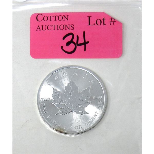 1 Oz .9999 Fine Silver 2018 Canada Maple Leaf Coin