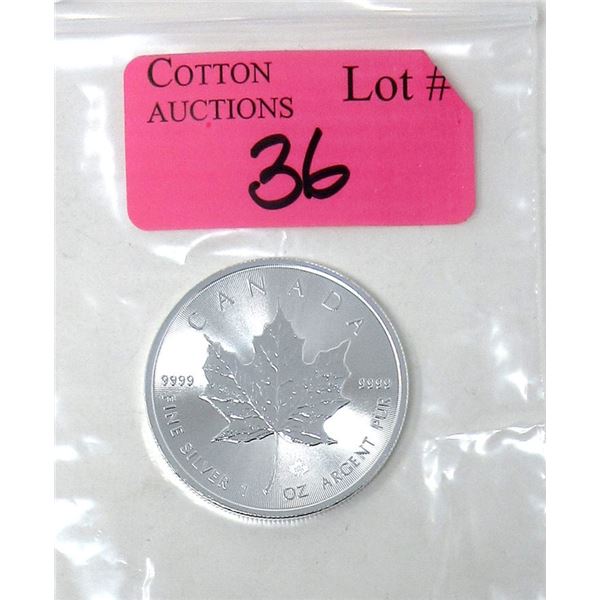 1 Oz .9999 Fine Silver 2019 Canada Maple Leaf Coin