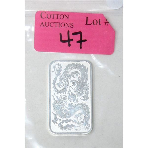 1 Oz .9999 Silver 2020 Double Dragon Bar