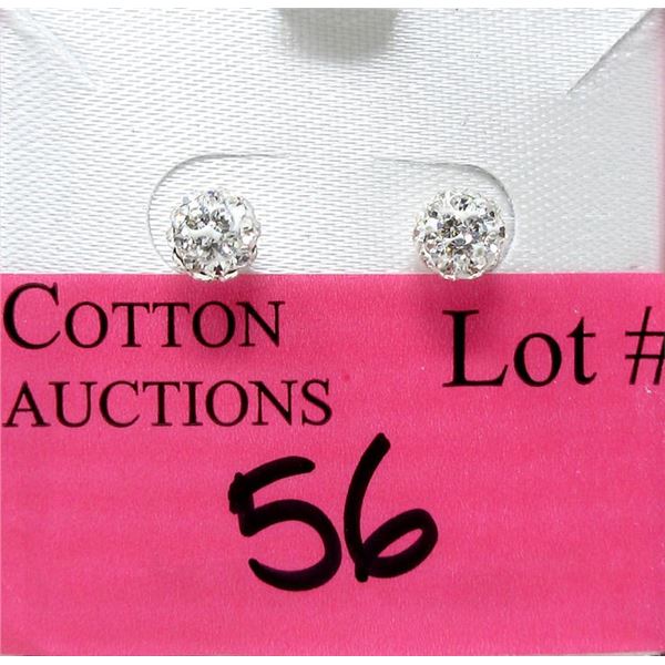 New 14 KT Gold Sparkle Ball Stud Earrings