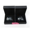 Image 2 : 2 Carved Hematite Gemstone Skulls in Fitted Boxes