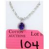 Image 1 : Sterling Silver Amethyst & Diamond Pendant