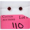 Image 1 : New 14 KT White Gold Garnet Stud Earrings