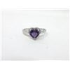 Image 1 : Amethyst & Diamond Sterling Silver Ring