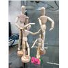 Image 1 : 4 Posable Wood Dolls - Tallest is 13"