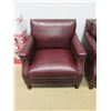 Image 1 : Burgundy Leather Arm Chair with Nail Head Detail