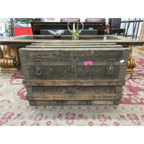 Vintage Wood Trunk and Contents