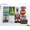 Image 1 : 10 Metal Novelty Signs - Largest is 12" x 18"