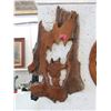 Image 1 : Carved Teak Root Wolves Wall Art