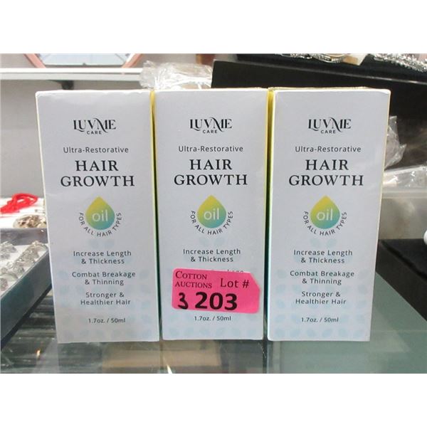 3 Packs of 2 LuvMe Hair Growth Oil -  50ml