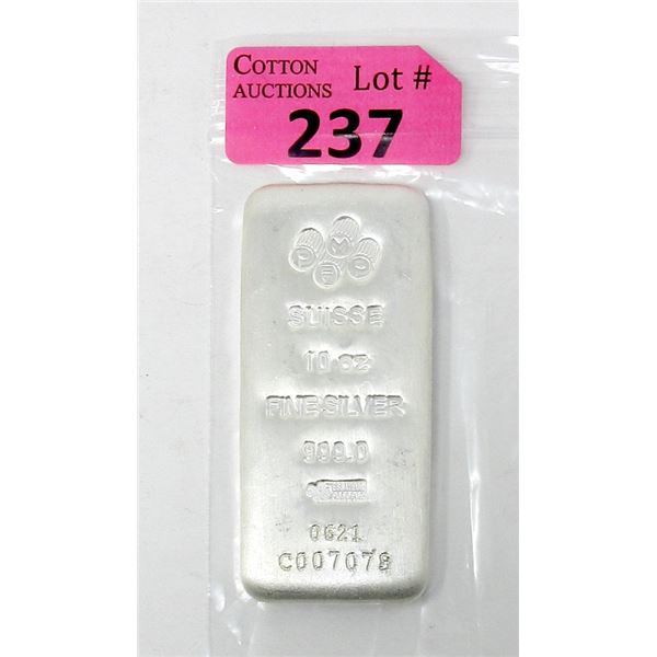 10 Oz. PAMP Suisse .999 Silver Bar