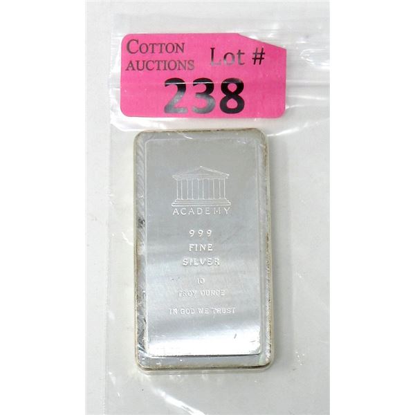 10 Oz. Academy .999 Silver Stackable Bar