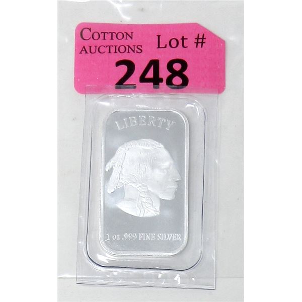 1 Oz. Buffalo/ First Nations .999 Silver Bar