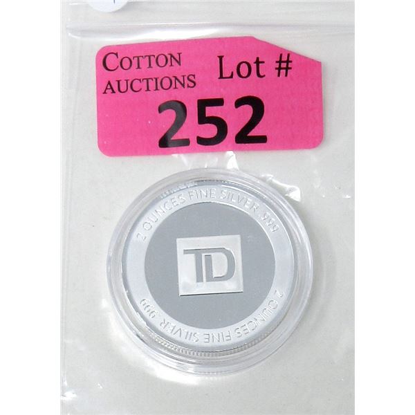 2 Oz. TD Bank .999 Silver Investor Round