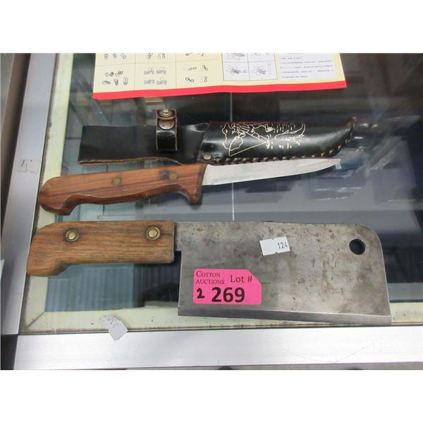 Fish Knife with Sheath & 7" Cleaver