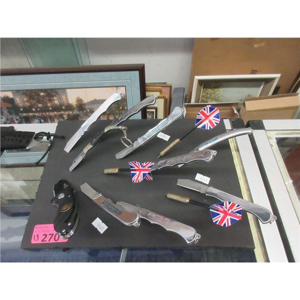 10 Pocket Knives and 3 Darts