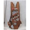 Image 1 : Carved Teak Cougar Wall Art - 20" x 38"
