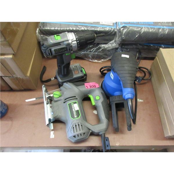 Scroll Saw, Sander & Cordless Drill