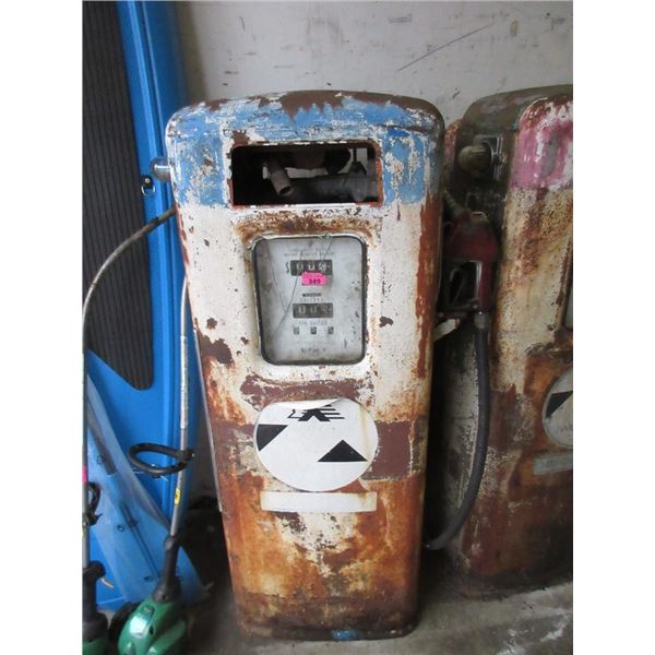 Vintage Gas Pump with Mohawk Sticker